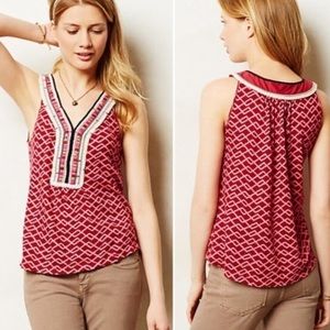 Anthropologie AKEMI + KIN Flowy Embroidery Tank Top sz M